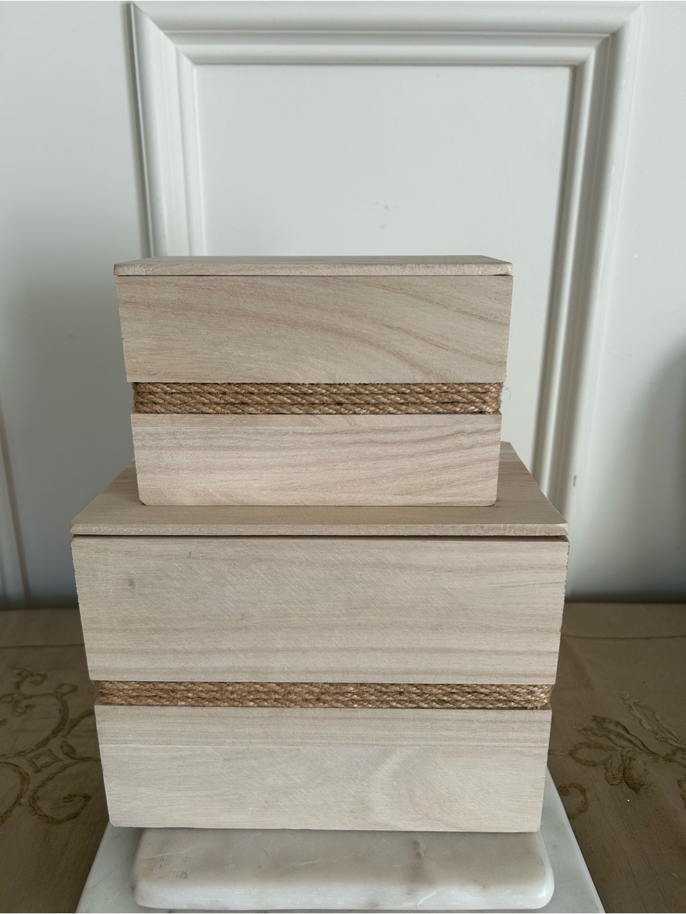 Wooden storage boxes